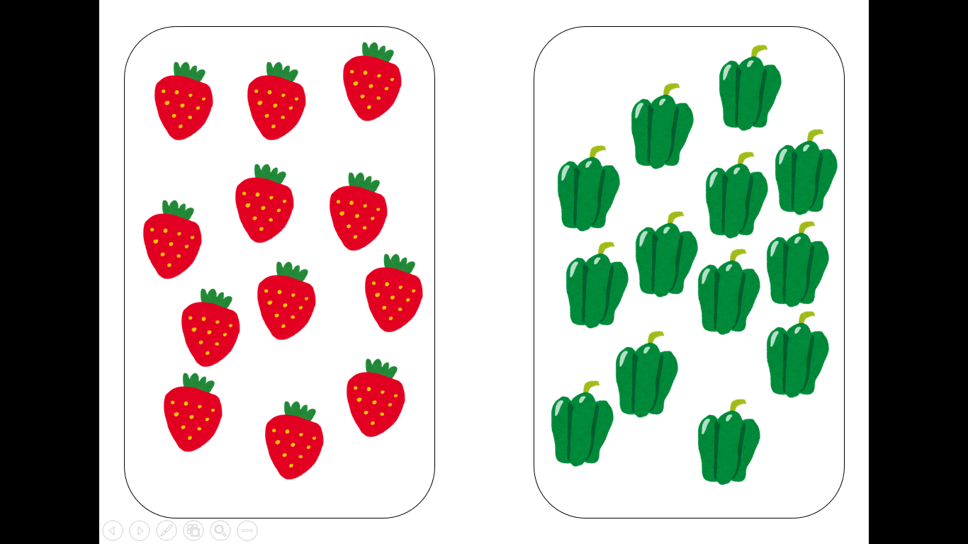 20までのかずの 大小(どちらが おおいでしょう)【半具体物に置き換えて比べる】|クローバープロジェクト