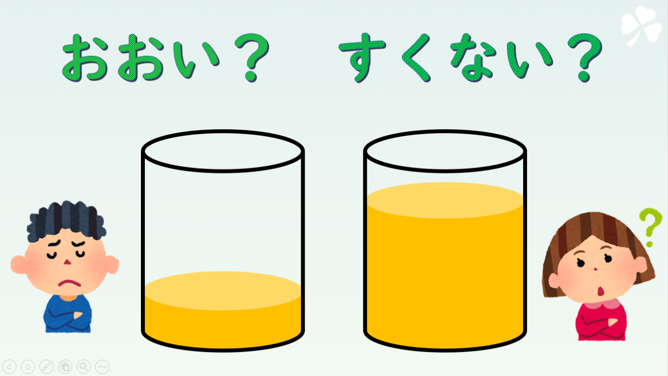 おおい、すくない①【パワポ絵本「おおい?すくない?」】|クローバープロジェクト